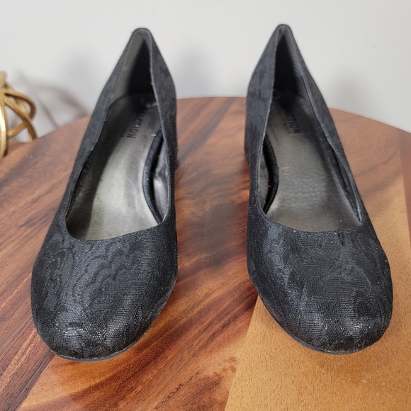 Reaction Kenneth Cole Black Sparkly Shoes Size 7.5 Dress Evening Comfy - Picture 7 of 13